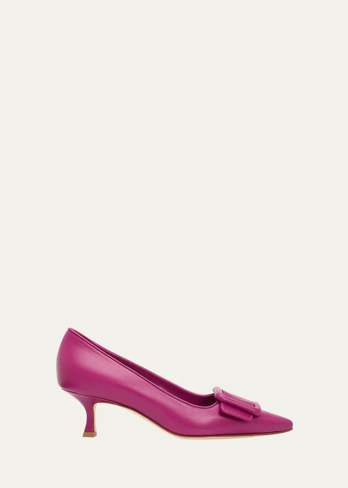 50mm Maysale Leather Buckle Pumps