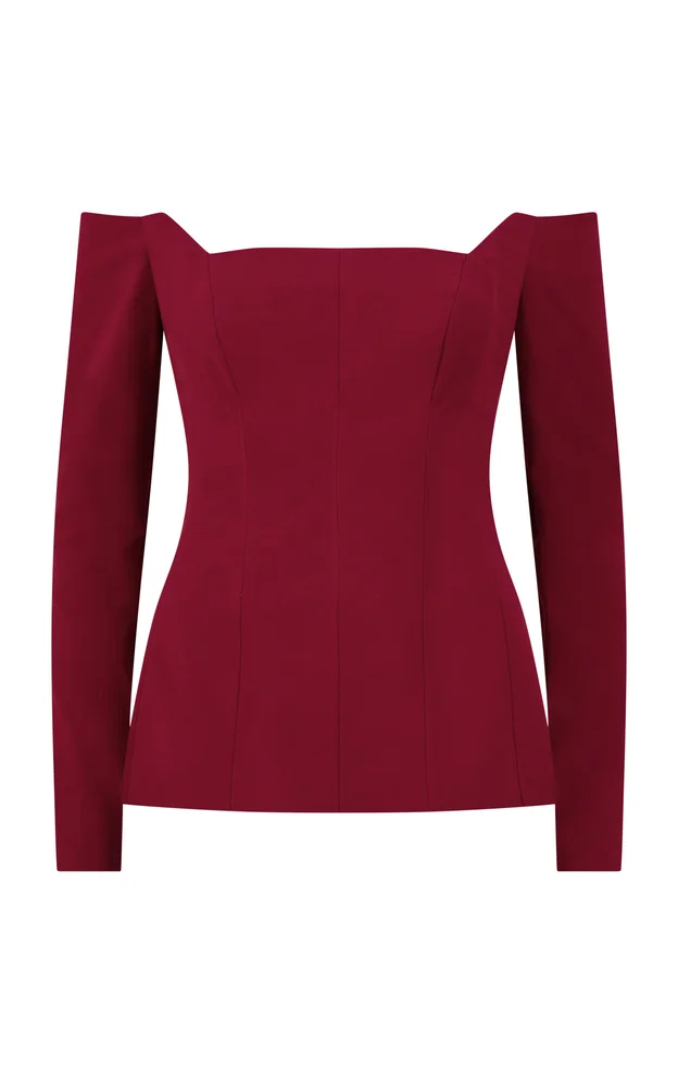 Stretch Cotton Off The Shoulder Top