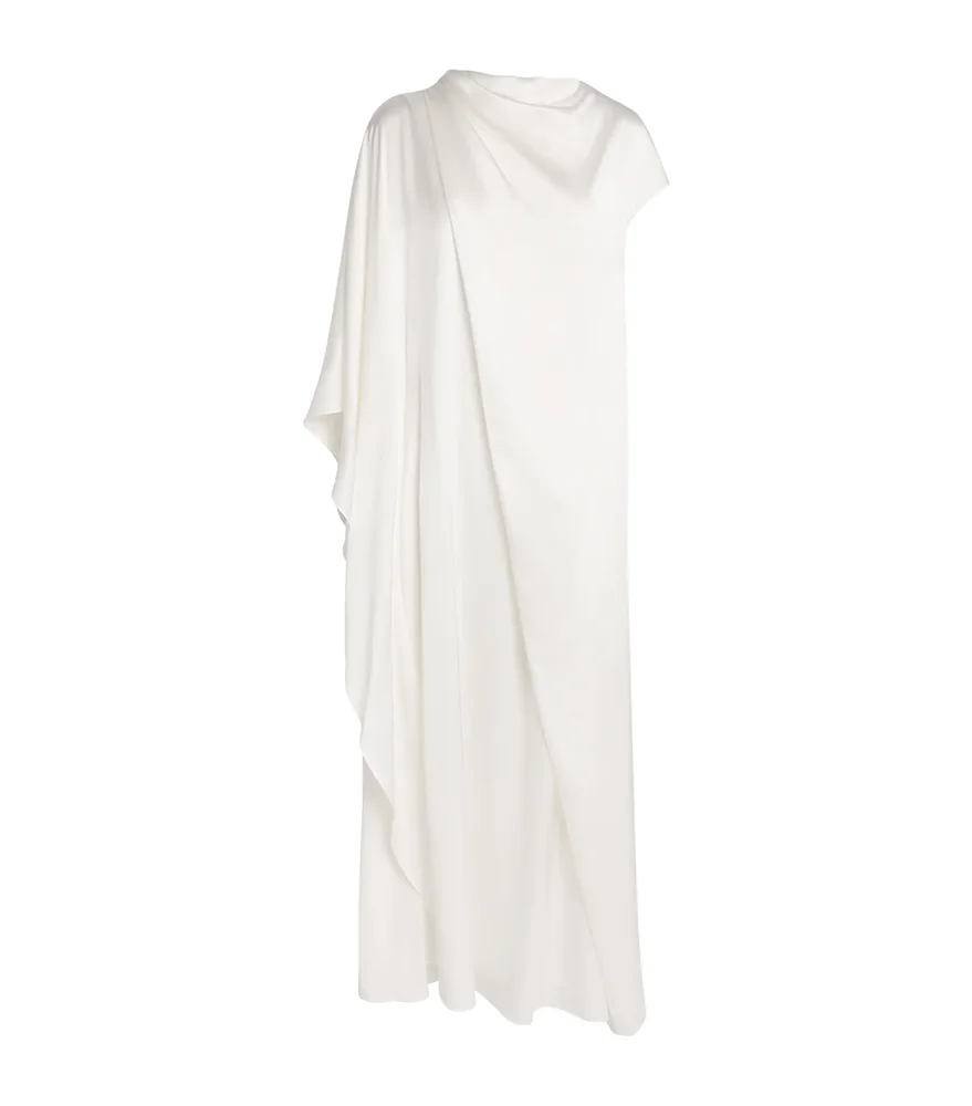 Silk One-Shoulder Hiba Midi Dress