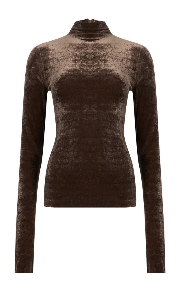 Ilene Turtleneck Velvet Top