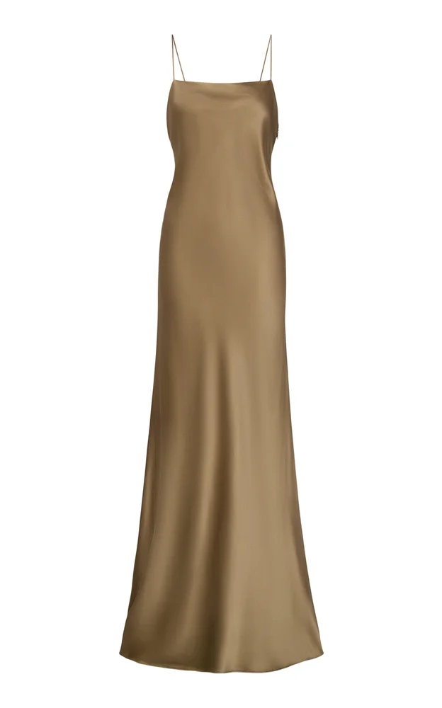 Scoop Back Silk Slip Dress