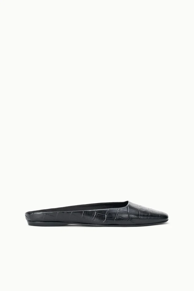 Otto Flat Mule | Black Croco