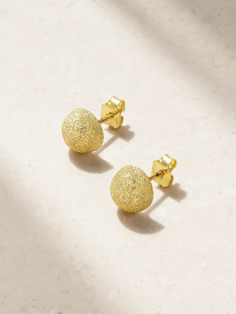 Florentine Finish medium 18-karat gold earrings