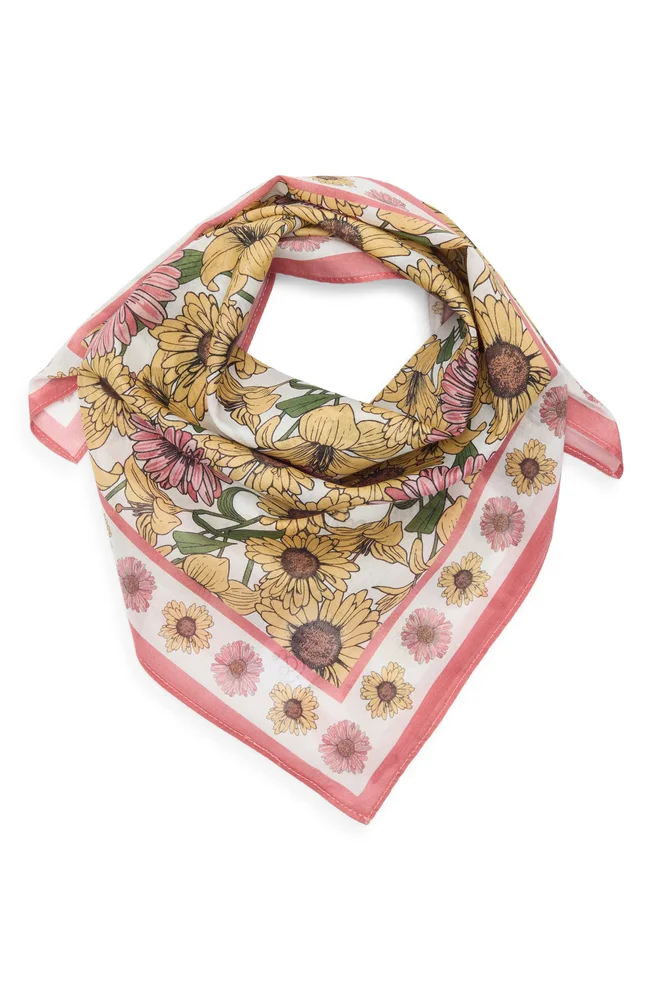 Pottery Floral Square Bandana