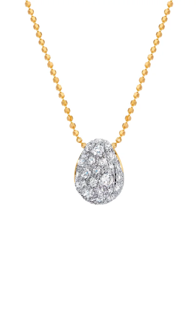 18K Yellow Gold Diamond Bahia Pendant Necklace
