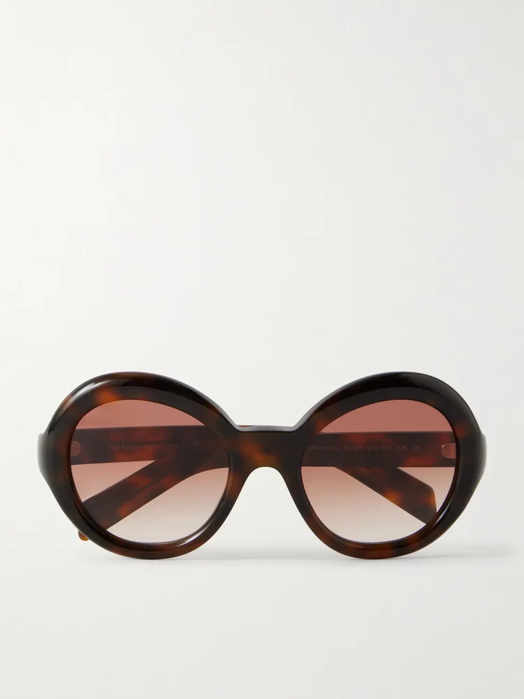 Round-frame acetate sunglasses