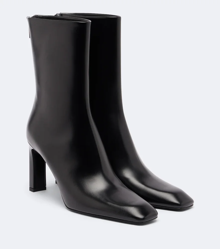 Bar leather ankle boots