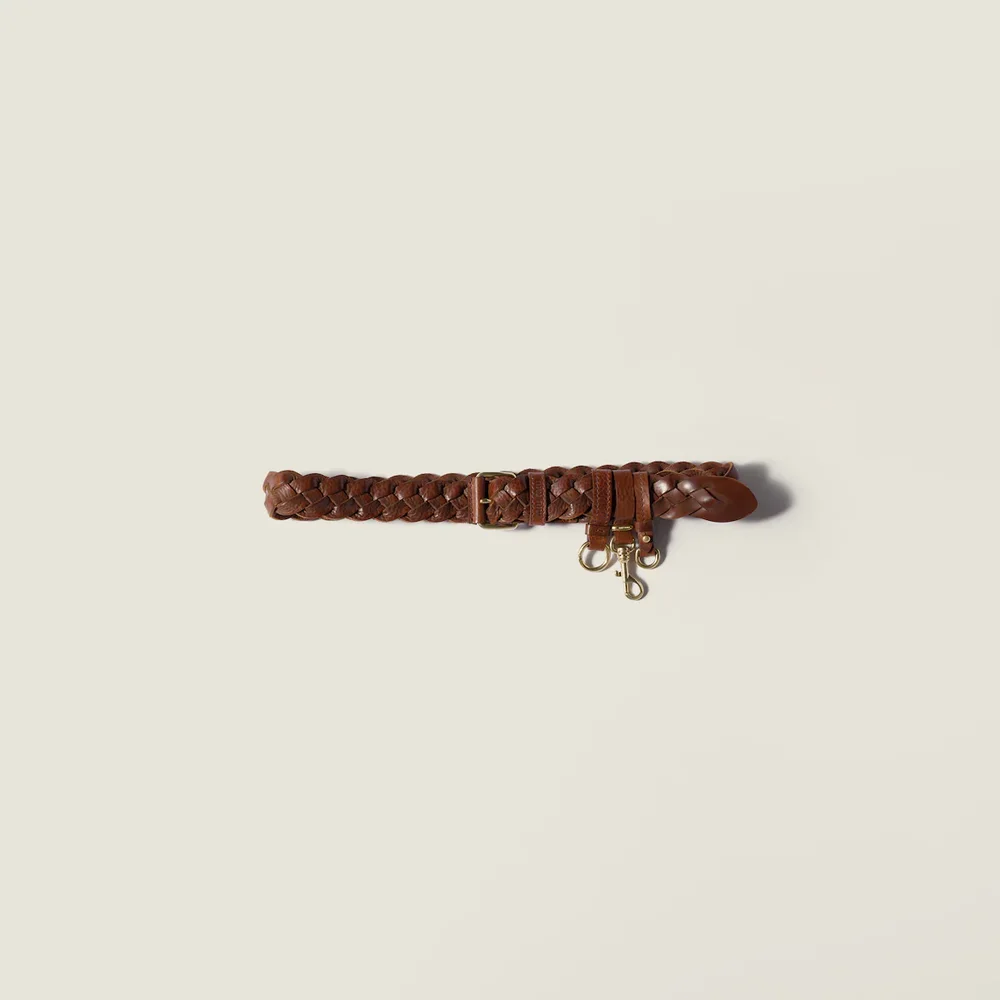 Woven leather belt