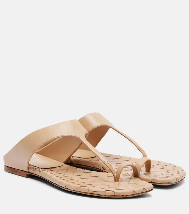 Livia Intrecciato leather thong sandals