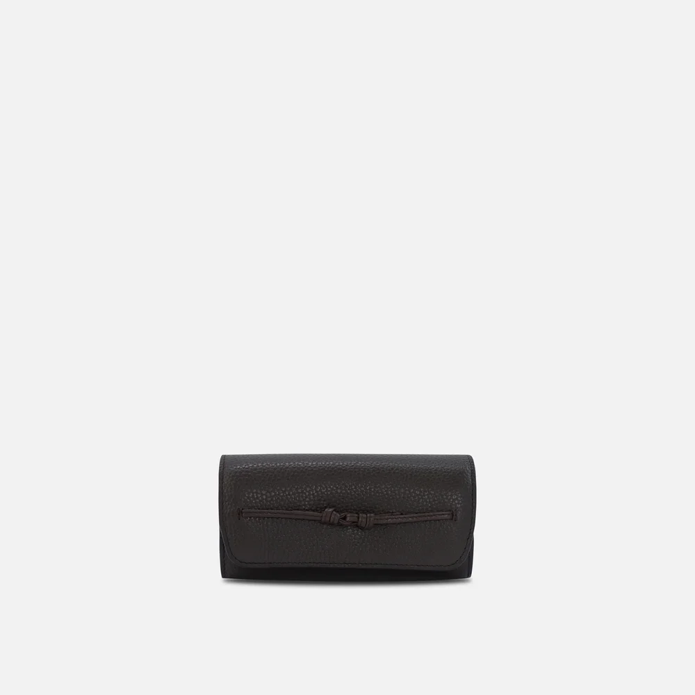 SIAN SUNGLASS CASE PEBBLE DARK BROWN