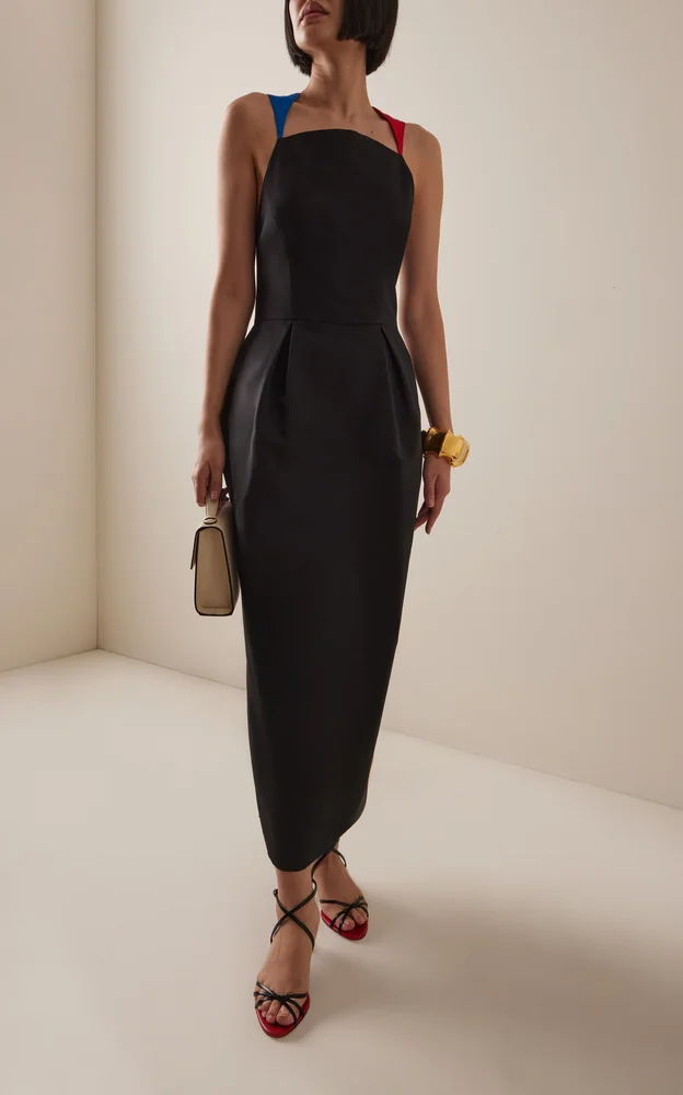 Simon Says Cotton-Grosgrain Maxi Dress