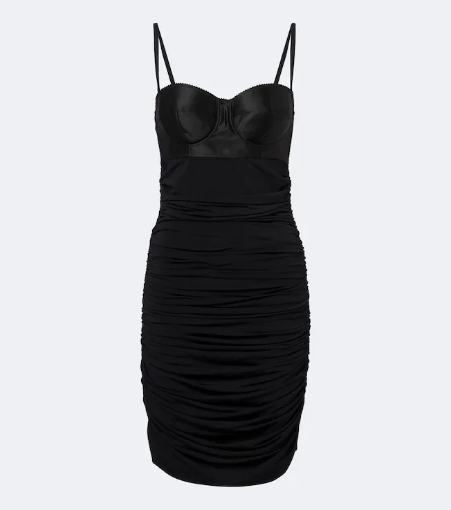 Ruched satin minidress