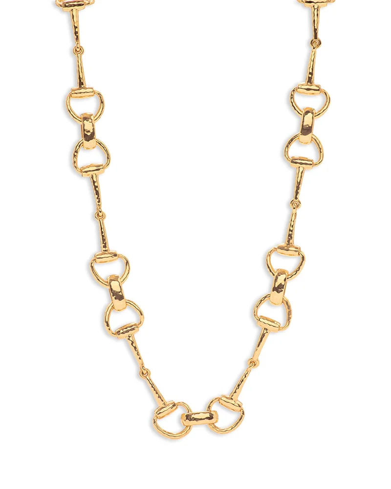 Equestrian Snaffle Bit Chain Necklace in 18K Gold Plated, 20"