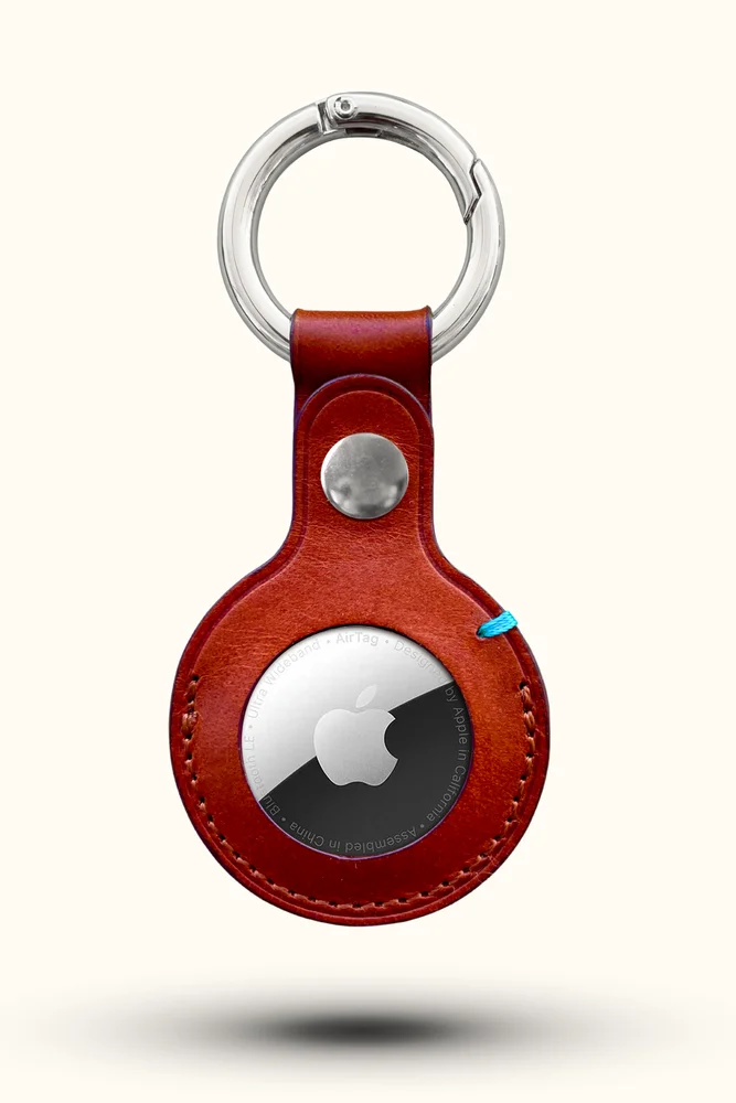 The Toscano Italian Leather AirTag Keychain