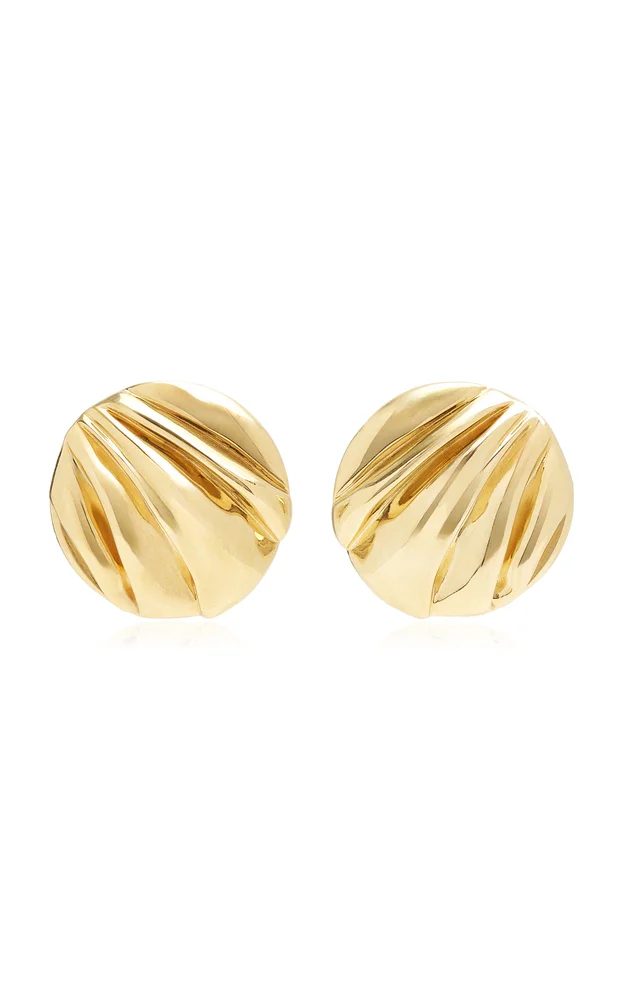 Pleats Brass Earrings