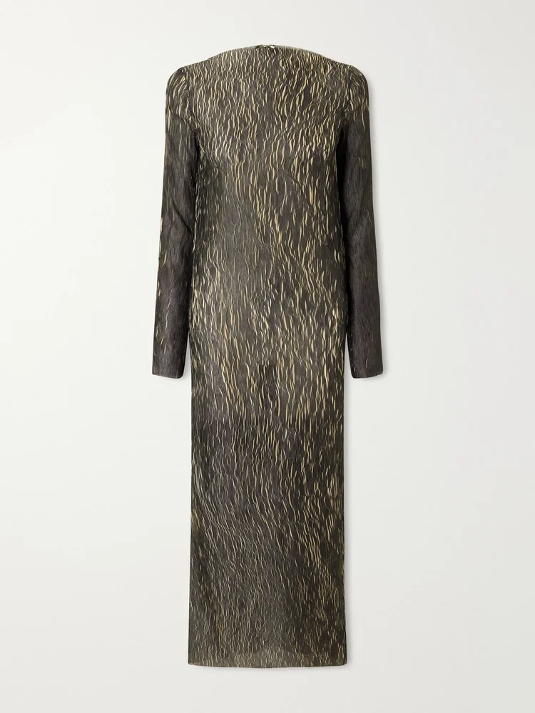 Leighton plissé midi dress