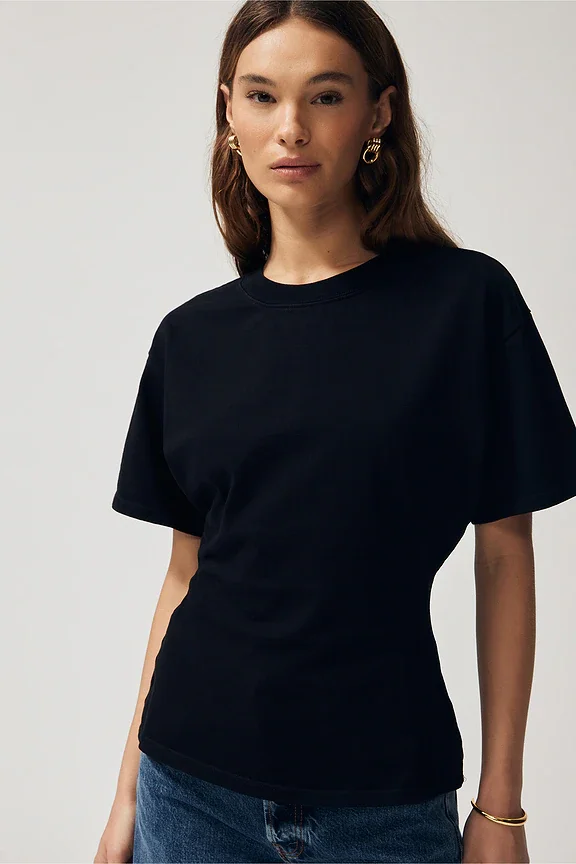 Striped cotton T-shirt, ivory | Max Mara