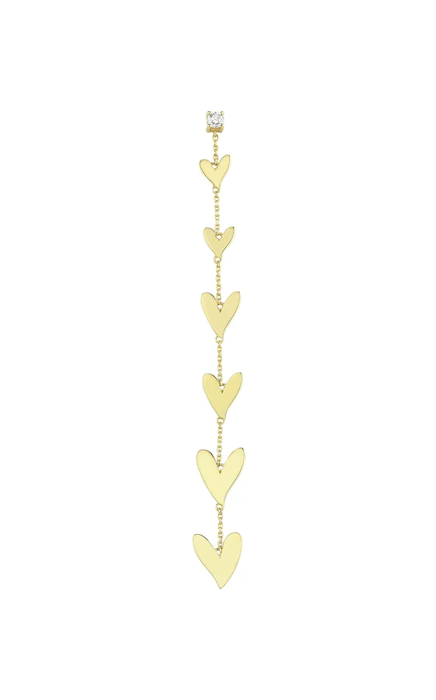 Be Mine 14k Yellow Gold Diamond Long Single Earring