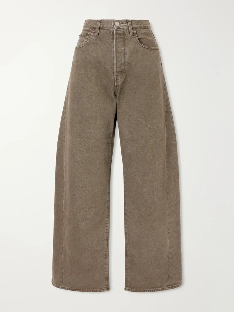 deformation high rise wide leg jeans