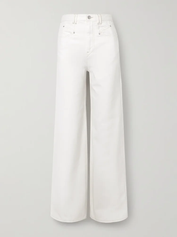 Lemony high-rise wide-leg jeans