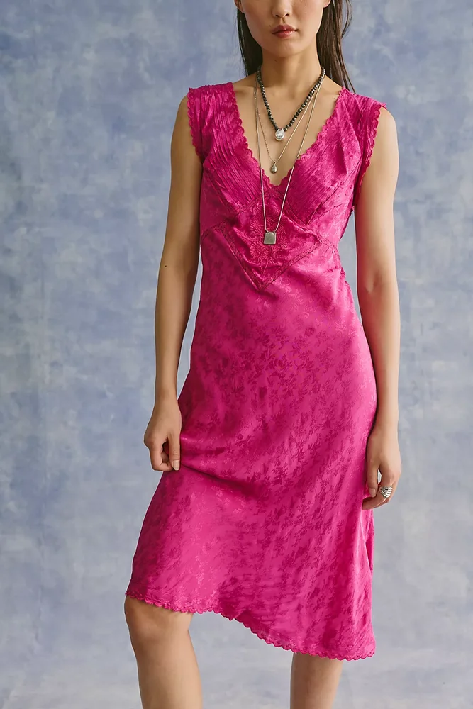 Me With You Satin Midi Slip Dress