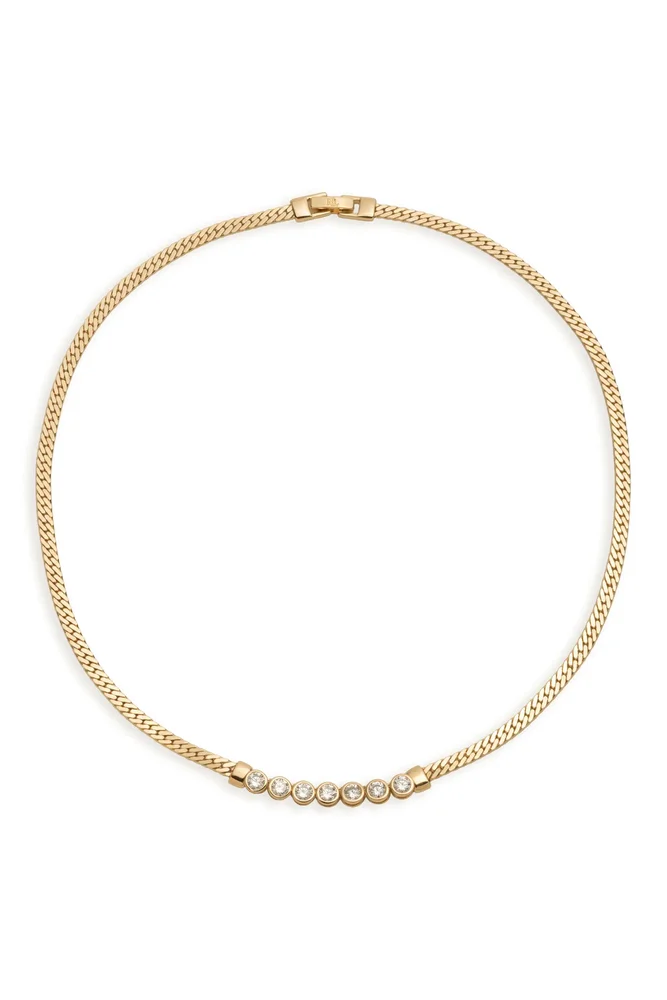 Cubic Zirconia Herringbone Collar Necklace