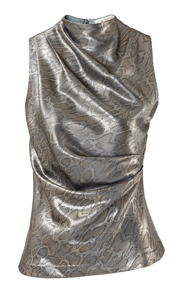 Burnt Snake Gloss Draped Top