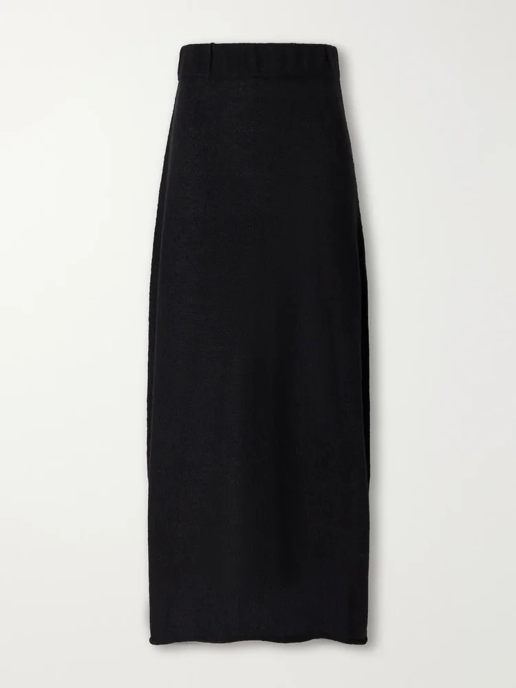Bottle alpaca-blend midi skirt