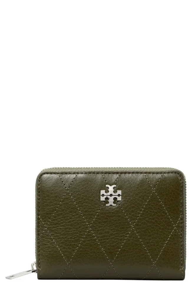 Charlie Quilted Small Zip Around Leather Wallet