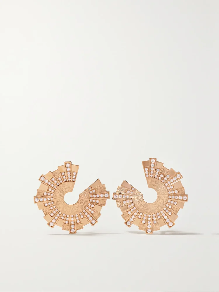 Sunlight Palace 18-karat rose gold diamond earrings