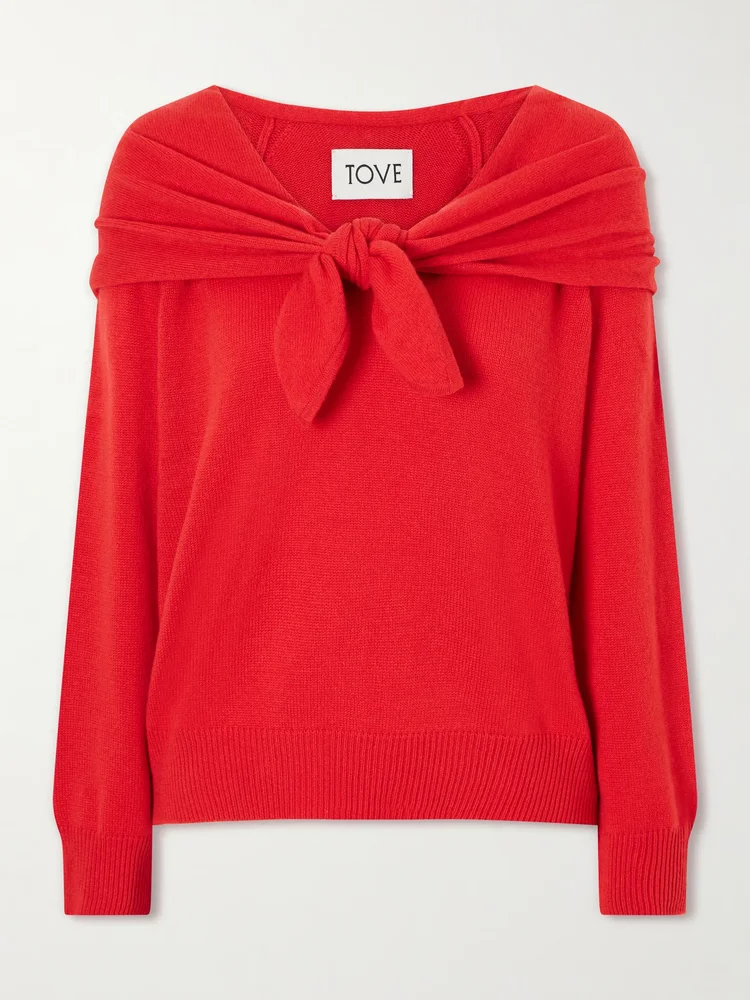 Malia knot-detailed cashmere sweater