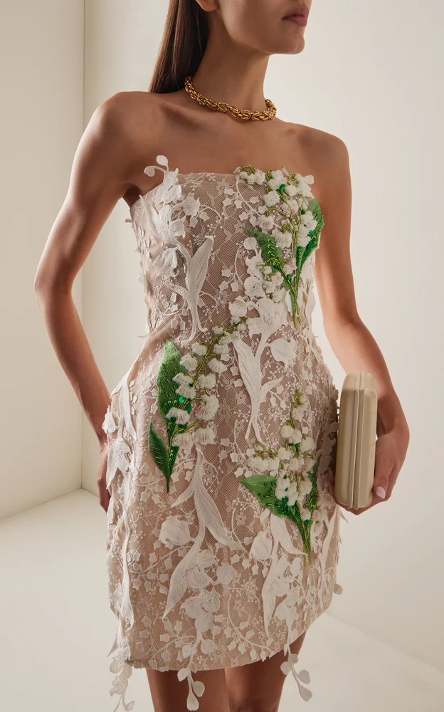 Roselle Embellished Lace Mini Dress