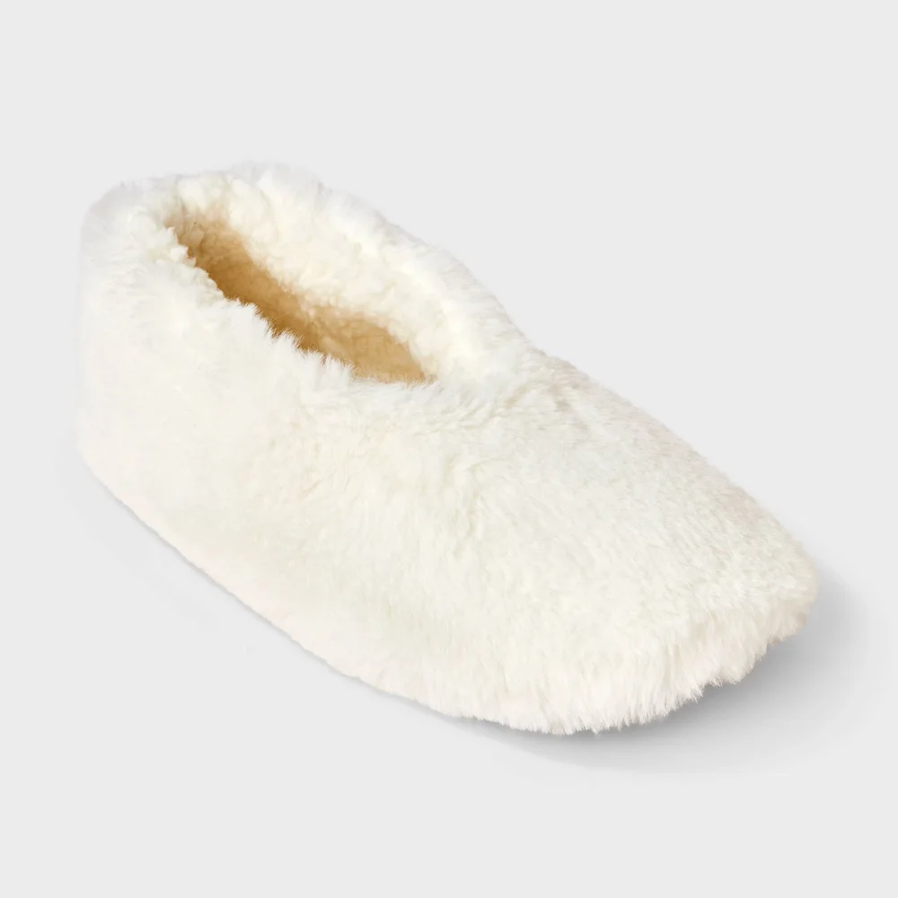Women's Plush Faux Fur Cozy Slipper Socks with Slip Resistant Soles