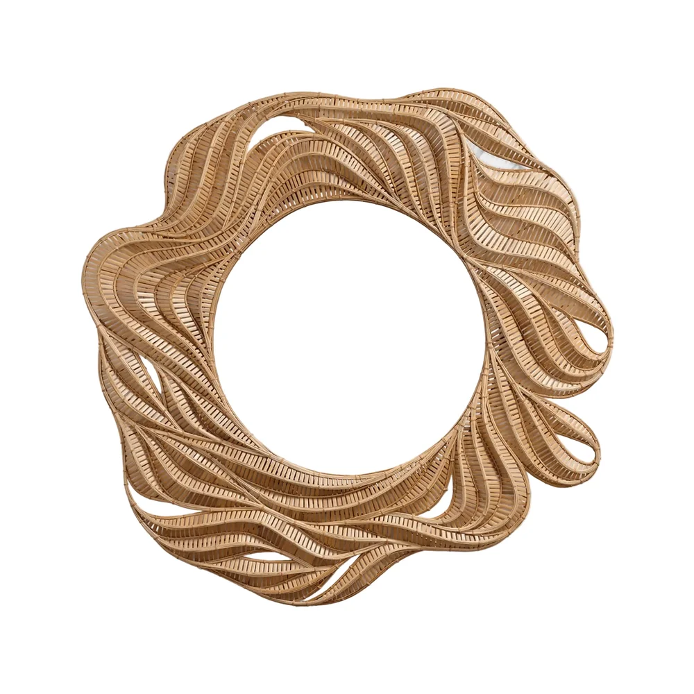 Lucien Bamboo Round Mirror