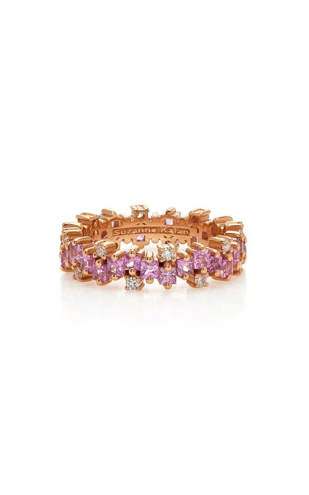 Mini Stacker 18K Rose Gold Diamond and Sapphire Ring