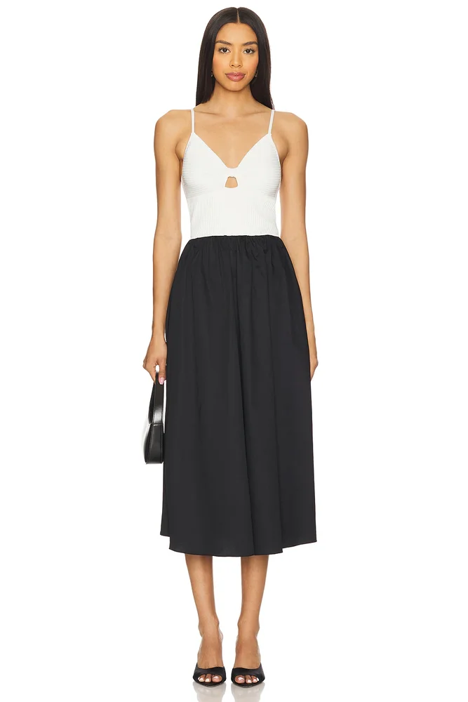 The Luxe Pima Twist-Sleeve T-Shirt Dress - Sea Urchin
