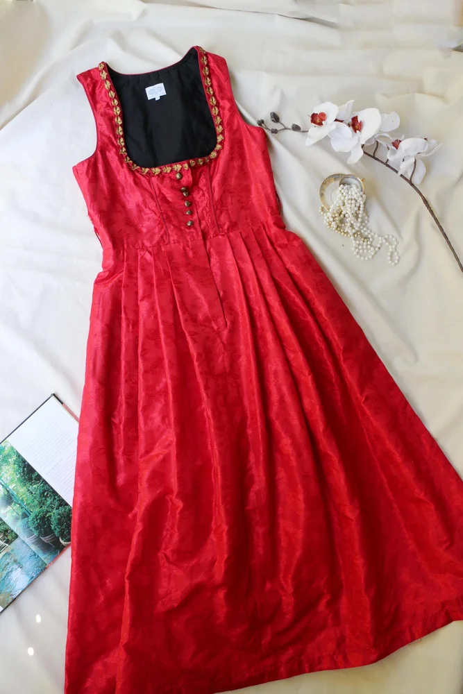Long Floral Jacquard Dirndl