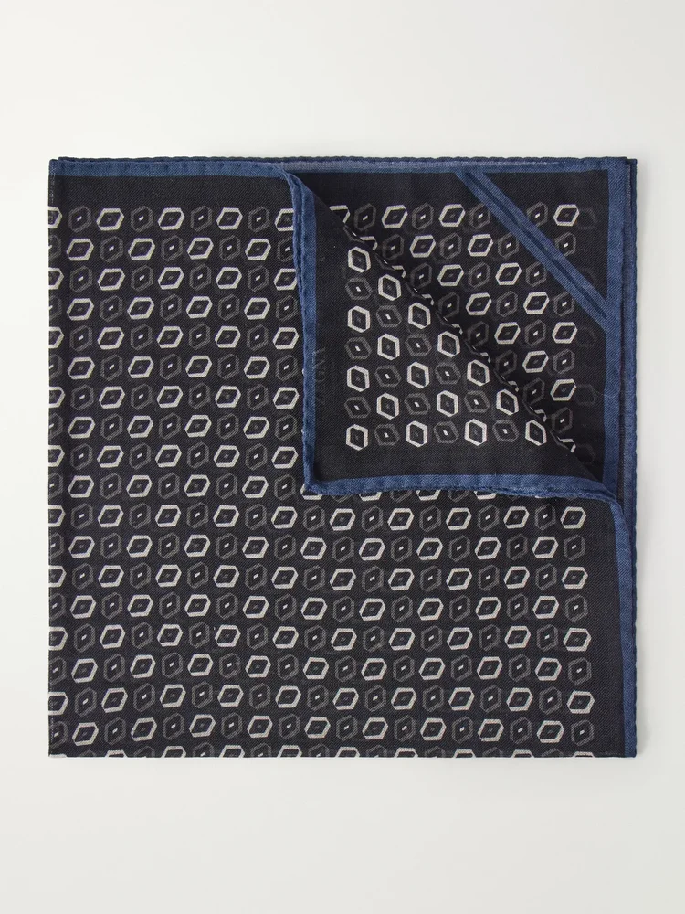 Printed Wool Pocket Square