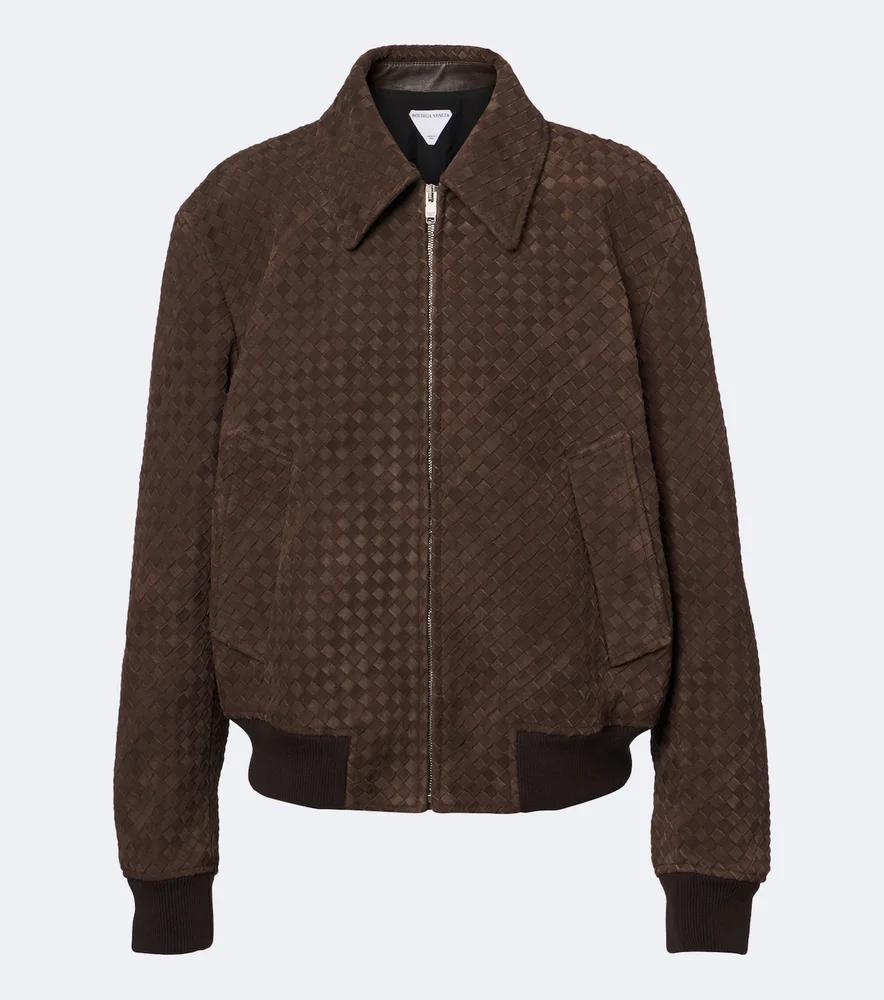 Intrecciato suede blouson jacket