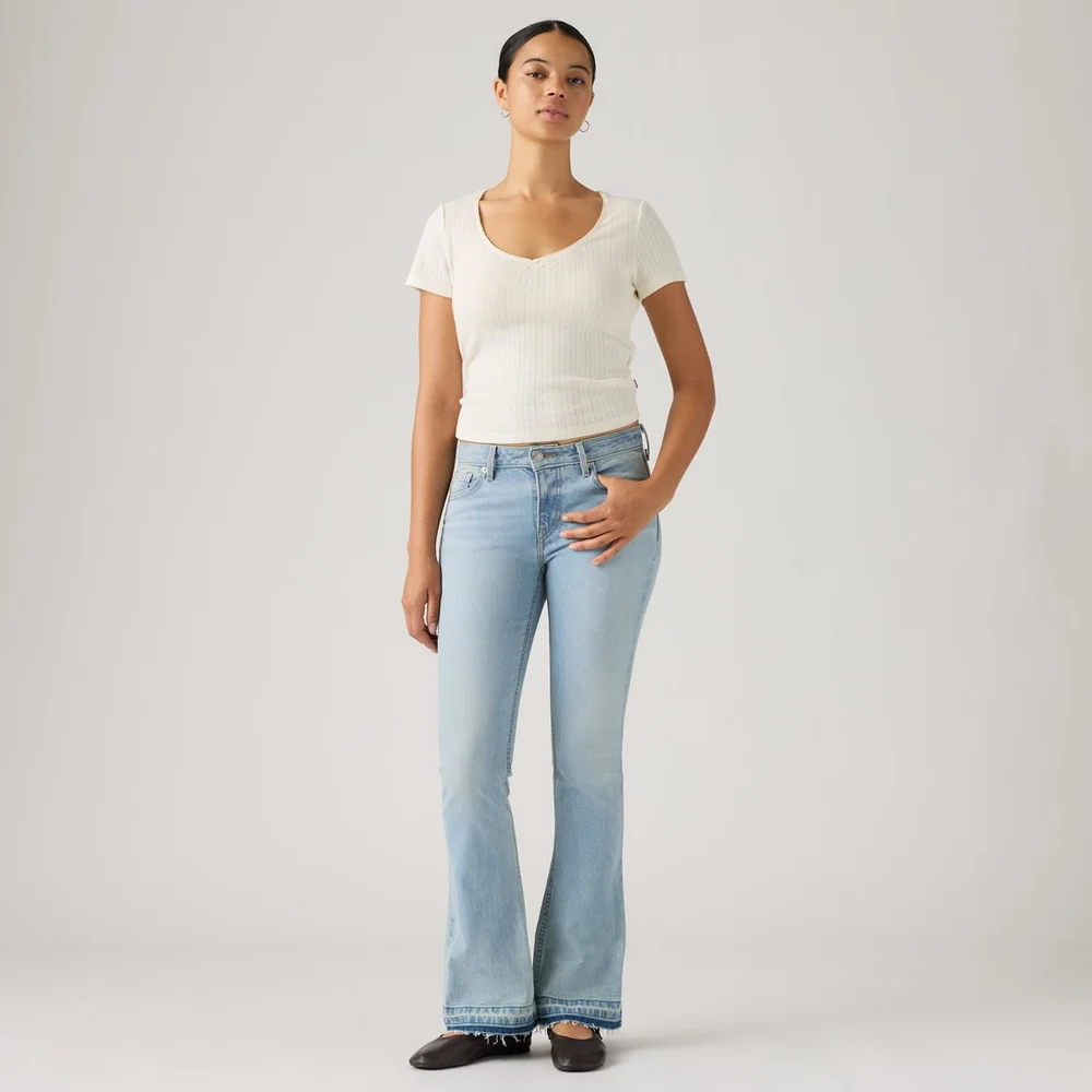 Low Slim Boot Jeans in Blue Shuttle, Light Wash