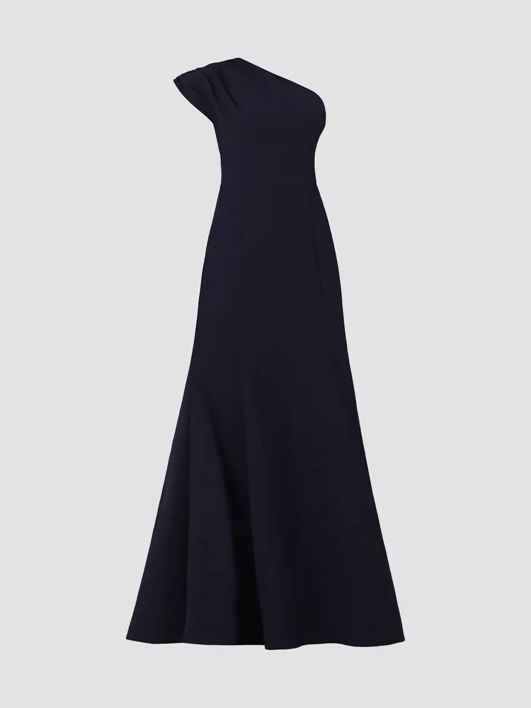 Carley Stretch-Crepe One-Shoulder Gown