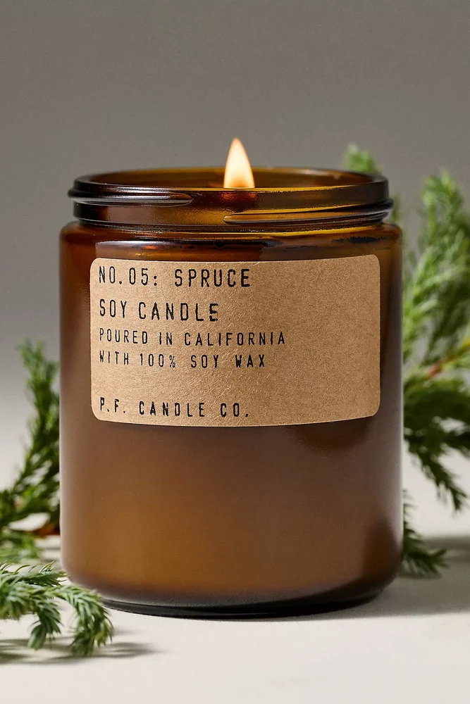 Woody Spruce Glass Candle