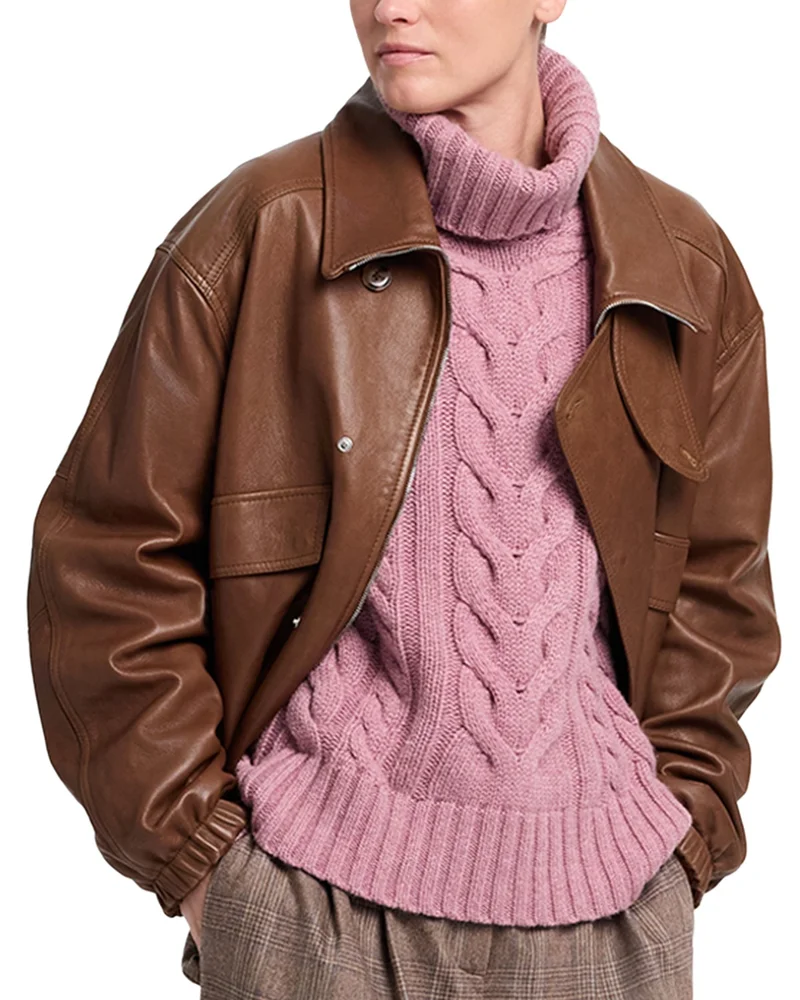 Hunter Leather Zip Front Jacket