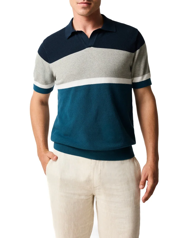 Brunswick Knit Striped Polo