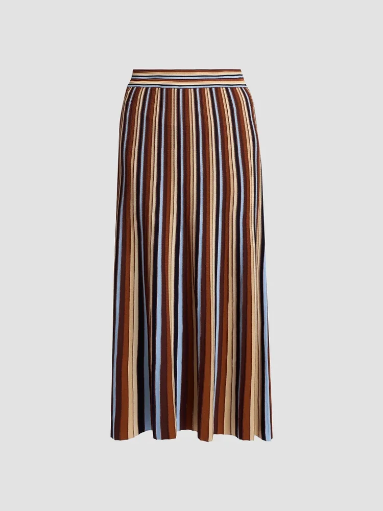 Montana Striped Midi-Skirt