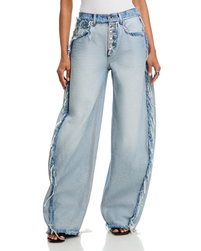 Blow Up Mid Rise Jeans in Inverted Blue