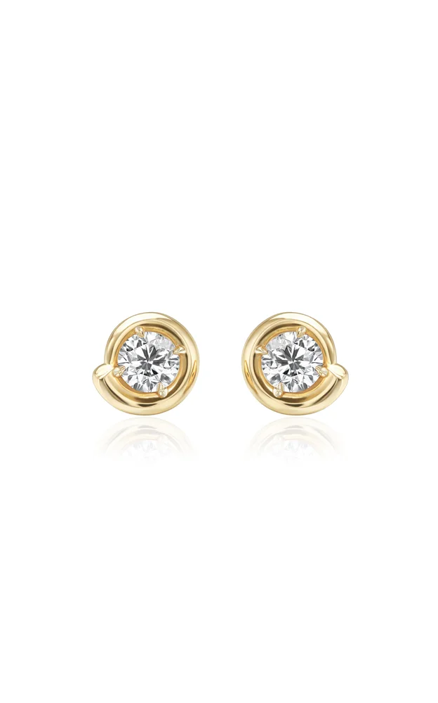14K Yellow Gold Boa Studs