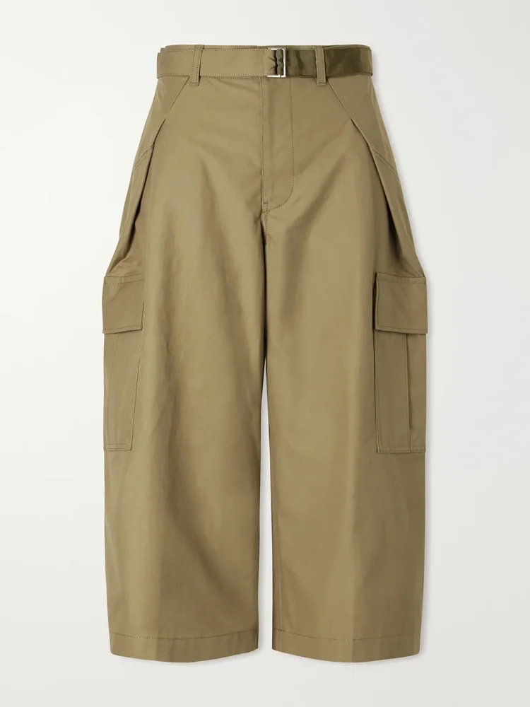 cotton wide leg cargo pants