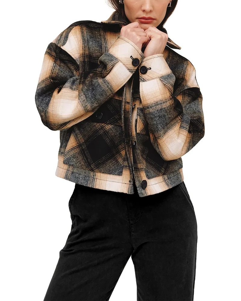 Cropped Plaid Jacket