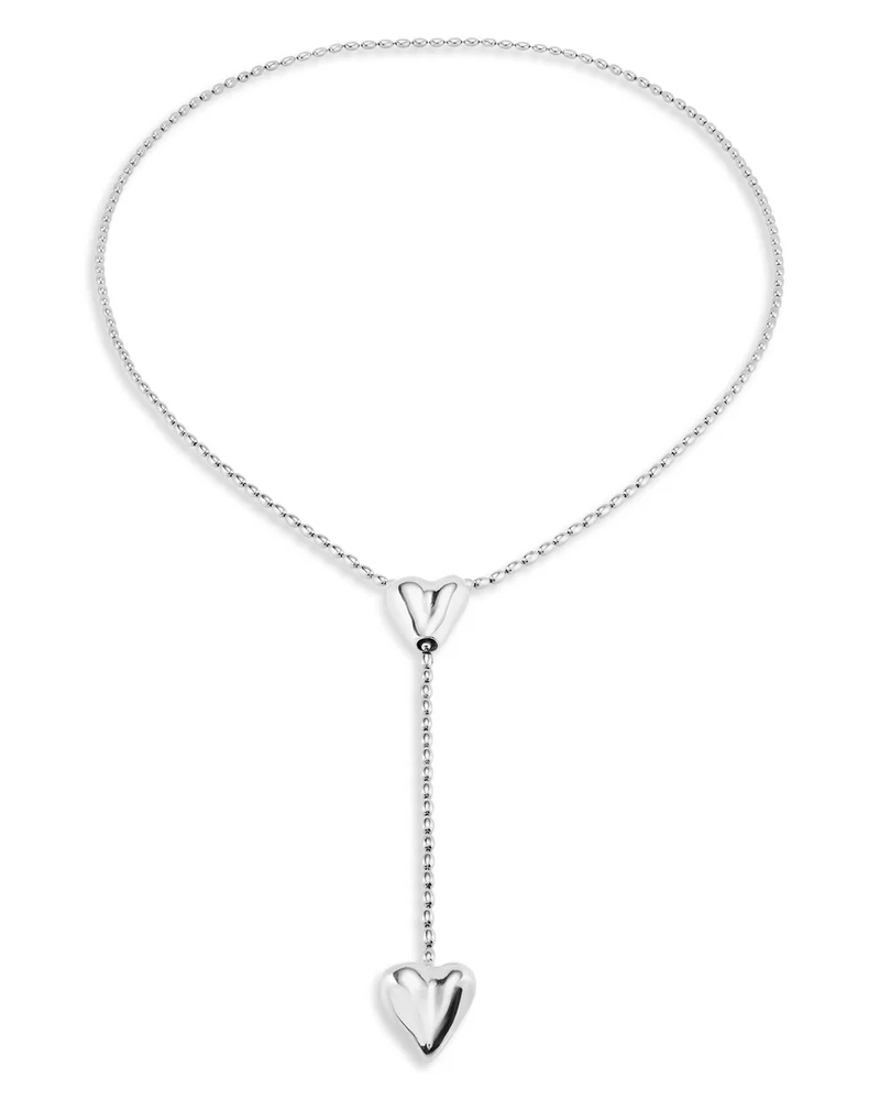 Double Heart Y Necklace